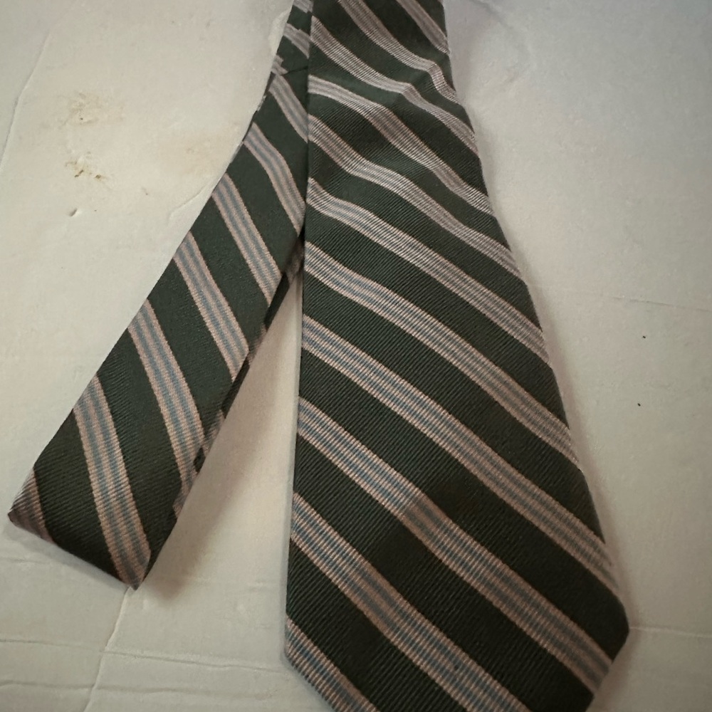 Striped Green and Gray Men's Tie